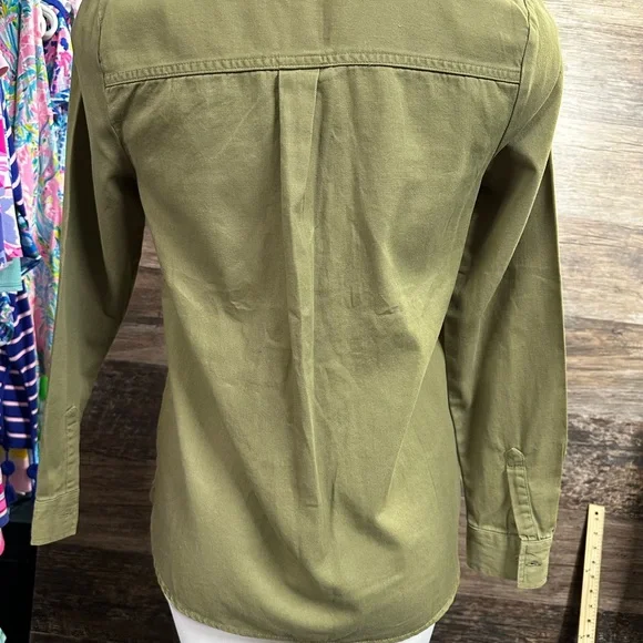 Old Navy Olive Button Down Shirt - Picture 5 of 8